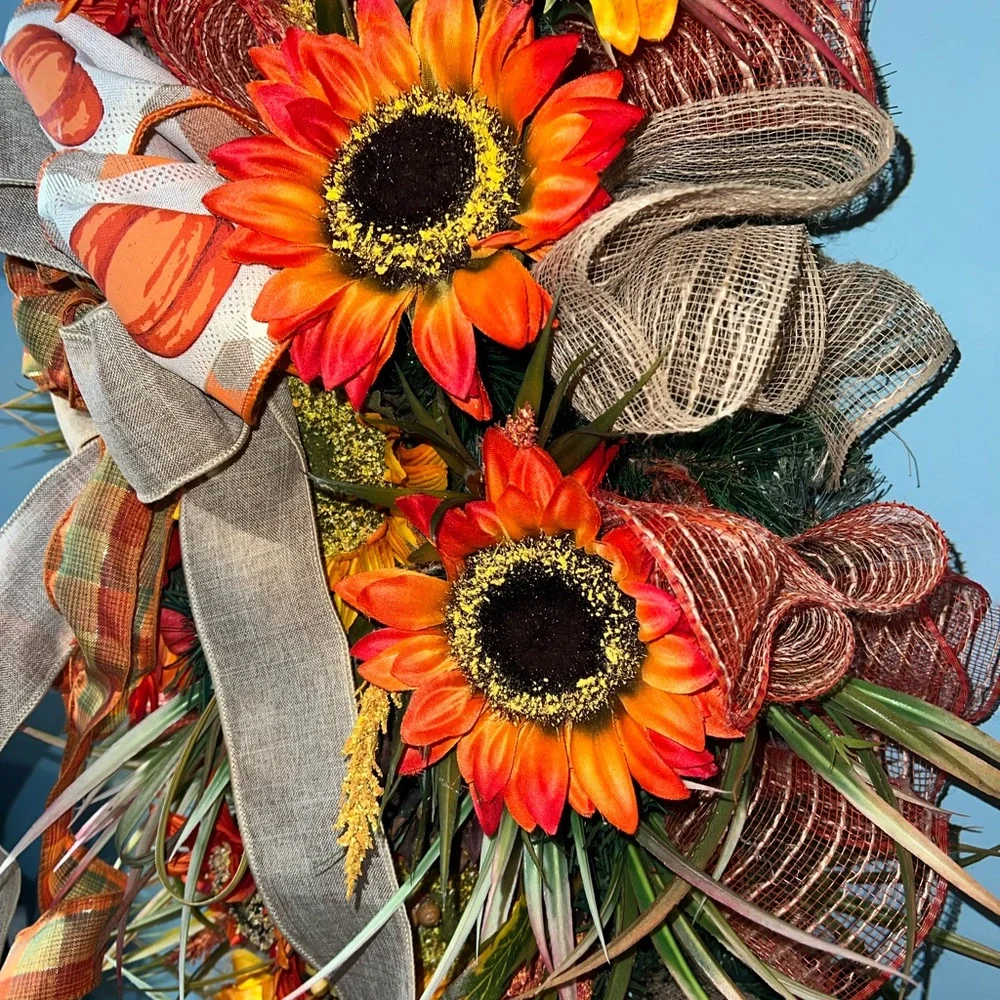 🍁New 30”-32” Fall Sunflowers 🌻 Swag